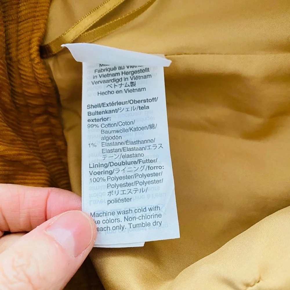 J Crew Factory Mustard Corduroy Skirt, Sz 0, Preppy Corduroy A Line Mini Skirt - Picture 5 of 7